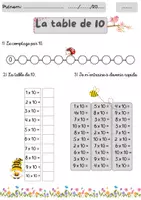 Aperçu - Fiches - La table de 10 (11 thèmes) - Page de couverture