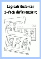 Vorschau - Arbeitsblätter - Logical zum Thema Eissorten. 3-fach differenziert. - Deckblatt