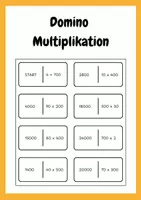 Vorschau - Spiele - Mathematik Domino Multiplikation im Tausenderbereich - Deckblatt