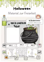 Vorschau - Spiele - Halloween Freiarbeit: Magic Cauldron Zaubertränke - Deckblatt