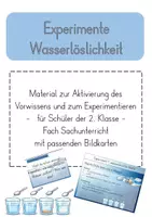 Vorschau - Arbeitsblätter - Experimente zur Wasserlöslichkeit - Deckblatt