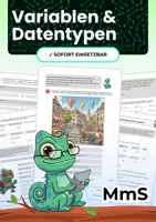 Vorschau - Arbeitsblätter - Variablen & Datentypen (String, Integer, Boolean) | Unplugged - Deckblatt