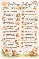 Vorschau - Bildkarten - Frühlings-Challenge für die Grundschule – 20 Aufgaben für soziales Lernen & starke Klassengemeinschaft (inkl. Stempelpass, Boho-Poster) - Deckblatt