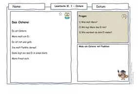 Vorschau - Arbeitsblätter - Ostern Grundschule Bundle – Lesetexte & Sachtexte Klasse 1–4 - Seite 1