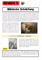 Vorschau - Stationenlernen - Schöpfungsgeschichte Gruppenarbeit: Bibel, Evolution & Schöpfungsmythen - Seite 1