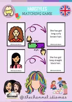 Vista previa - Juegos / Gamificación - DESCRIBING HAIRSTYLES – Matching Game - Portada
