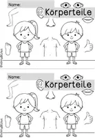 Vorschau - Arbeitsblätter - Körperteile - Seite 1