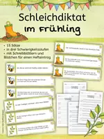 Vorschau - Stundenentwürfe - Schleichdiktat - Im Frühling - Laufdiktat/ Schreibspaziergang - für Klasse 1 bis 4 - Deckblatt