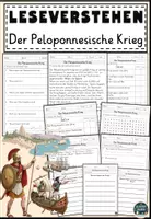 Vorschau - Arbeitsblätter - Der Peloponnesische Krieg Lesen und Verstehen Arbeitsblätter mit Lesetext, Fragen - Deckblatt