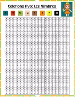 Aperçu - Feuilles d'exercices - Mosaïque Mystère Personnages cachés /Coloriage par numéros pour enfants - Page 1