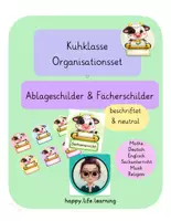 Vorschau - Präsentationen/Tafelbilder - Kuhklasse: Orga: Schilder für Ablage einzelner Fächer - Deckblatt