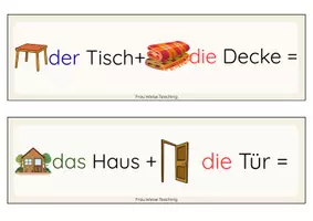 Vorschau - Aufgabenkarten - zuasmmengesetzte Nomen - Freiarbeitskartei (2) - Seite 3
