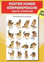 Vorschau - Poster - Hunde Körpersprache verstehen – 16 Posen eines Schäferhundes als Lernposter DIN A4 & A3 - Deckblatt
