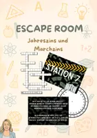 Vorschau - Stationenlernen - Escape Room: Jahreszins & Marchzins (Zinsrechnung) - Deckblatt
