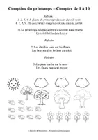Aperçu - Apprentissages en autonomie - Comptine du printemps - Compter de 1 à 10 (maternelle, inclusion) - Page 1