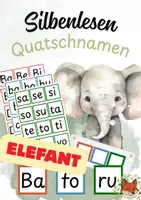 Vorschau - Bildkarten - Lesen Klasse 1 Silbenlesen Quatschnamen für Elefant - Deckblatt