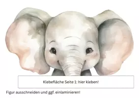 Vorschau - Bildkarten - Lesen Klasse 1 Silbenlesen Quatschnamen für Elefant - Seite 1
