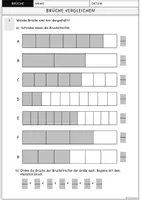Vorschau - Arbeitsblätter - Brüche vergleichen - 5 Arbeitsblätter mit Lösungen - Seite 1