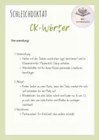 Vorschau - Stationenlernen - Schleichdiktat/ Laufdiktat: ck - Wörter | 12 Karten | 3./4.Kasse - Seite 1