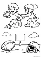 Vorschau - Mal- und Bastelvorlagen - Ausmalbilder American Football Grundschule - Seite 2