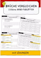 Vorschau - Arbeitsblätter - Brüche vergleichen - 2 kleine Arbeitsblätter (Brüche gleichnamig machen) - Deckblatt