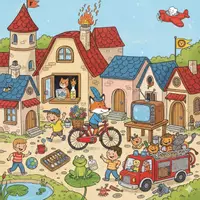 Vorschau - Arbeitsblätter - Wimmelbild mit Gucklochmethode: zum Anlaut F mit differenziertem Material für die Klassen 1 bis 3 - Deckblatt
