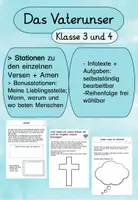 Vorschau - Stationenlernen - Vaterunser: Stationenarbeit, Arbeitsaufträge, Fragen - Deckblatt