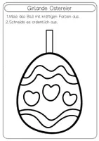 Vorschau - Arbeitsblätter - Kunst Ostern Ostereier Girlande Klasse 1 & 2 Ausmalbilder - Seite 2