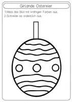 Vorschau - Arbeitsblätter - Kunst Ostern Ostereier Girlande Klasse 1 & 2 Ausmalbilder - Seite 3