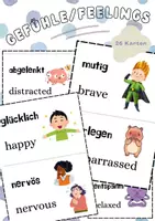 Vorschau - Fördermaterial/Inklusion - 26 Gefühlskarten auf Deutsch und Englisch mit Bildern - Deckblatt