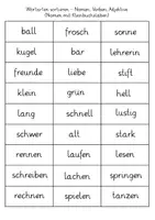 Vorschau - Arbeitsblätter - Wortarten sortieren Klasse 2 – Wortkarten mit Einsatzideen - Seite 3