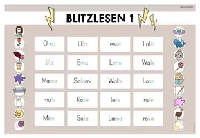 Vorschau - Arbeitsblätter - Blitzlesen Freiarbeit | Lesetraining Partnerlesen an Karibu 1 orientiert - Seite 2