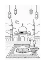Vorschau - Mal- und Bastelvorlagen - Ramadan Ausmalbilder - Deckblatt