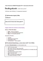 Vorschau - Stundenentwürfe - Einstieg UR Lernen Pädagogik Jg. 11 - Einstiegsstunde - Deckblatt