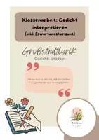 Vorschau - Klassenarbeiten - Klassenarbeit Deutsch Gedichtinterpretation Städter - Deckblatt