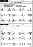 Vorschau - Arbeitsblätter - Brüche vergleichen - kleines Arbeitsblatt - Seite 1