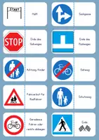 Vorschau - Spiele - Verkehrsschilder zuordnen – Kartenkette zum spielerischen Lernen - Seite 1