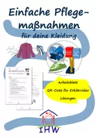 Vorschau - Arbeitsblätter - Einfache Pflegemaßnahmen für deine Kleidung - Arbeitsblatt mit Erklärvideo - Deckblatt