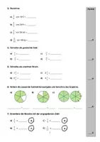 Vorschau - Test - Klassenarbeit Brüche (Bruchteile benennen, gemischte Zahlen, Erweitern und Kürzen) - Seite 2
