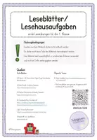 Vorschau - Arbeitsblätter - Leseblätter/Lesehausaufgaben Klasse 1 - erstes Lesen (Jo-Jo) Teil 4 - Seite 1