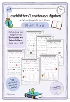 Vorschau - Arbeitsblätter - Leseblätter/Lesehausaufgaben Klasse 1 - erstes Lesen (Jo-Jo) Teil 3 - Deckblatt