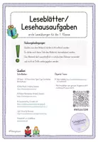 Vorschau - Arbeitsblätter - Leseblätter/Lesehausaufgaben Klasse 1 - erstes Lesen (Jo-Jo) Teil 1 - Seite 1