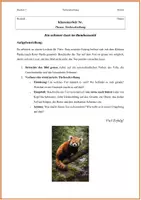 Vorschau - Arbeitsblätter - Klassenarbeit Tierbeschreibung (Klasse 5/6) – „Der Rote Panda“ (inkl. EWH) - Seite 1