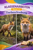 Vorschau - Arbeitsblätter - Klassenarbeit Tierbeschreibung (Klasse 5/6) – „Der schlaue Rotfuchs“ (inkl. EWH) - Deckblatt