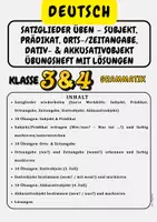 Vorschau - Arbeitsblätter - Satzglieder verstehen und Übungen - Probevorbereitung - Deckblatt