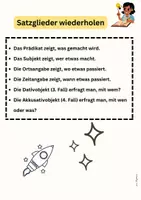 Vorschau - Arbeitsblätter - Satzglieder verstehen und Übungen - Probevorbereitung - Seite 1