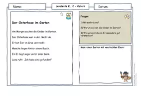 Vorschau - Arbeitsblätter - Ostern Klasse 2– Lesetexte Arbeitsblätter Osterprojekt - Seite 3