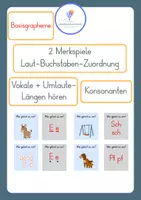 Vorschau - Spiele - Anfangsunterricht - Laut-Buchstaben-Zuordnung -Basisgrapheme - Klasse 1-2 - Spiele - Deckblatt
