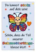 Vorschau - Poster - Klassentier Schmetterling – Wertschätzendes Klassenposter - Seite 1