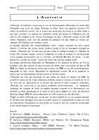Aperçu - Feuilles d'exercices - AUSTRALIA / AUSTRALIE - Médiation & Anglais - Civilisation & Géographie (Down Under, Animals - Page 1